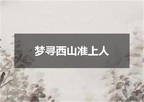 梦寻西山准上人