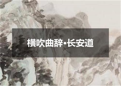 横吹曲辞·长安道