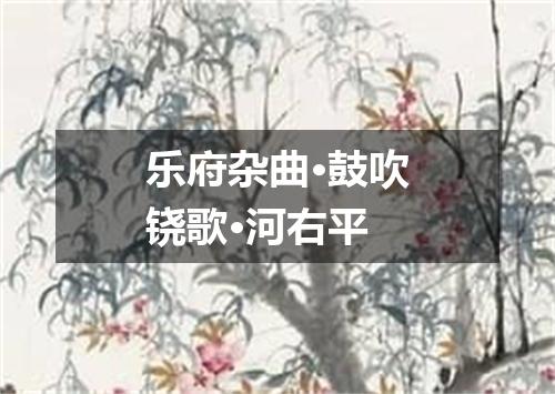 乐府杂曲·鼓吹铙歌·河右平