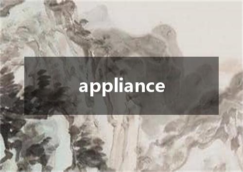 appliance是什么意思