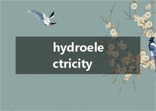 hydroelectricity是什么意思