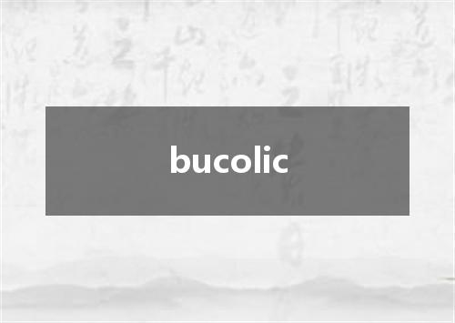 bucolic是什么意思