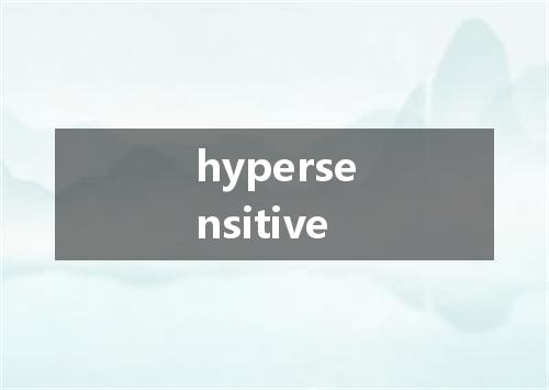 hypersensitive是什么意思