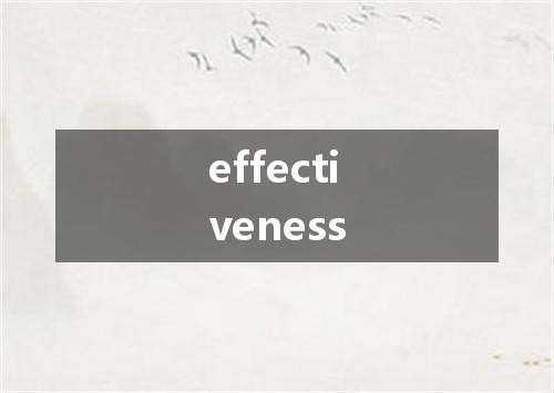 effectiveness是什么意思