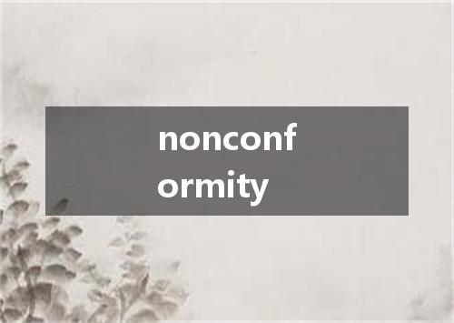 nonconformity是什么意思