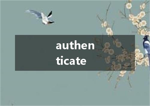 authenticate是什么意思
