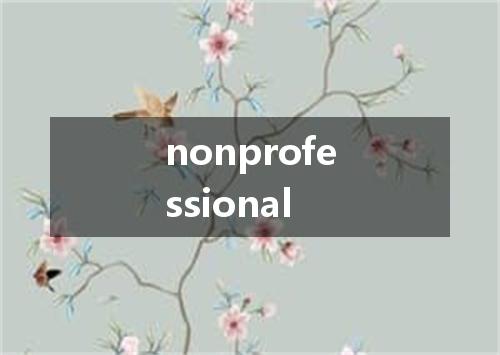 nonprofessional是什么意思