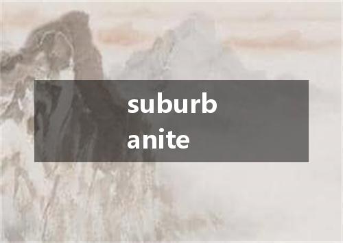 suburbanite是什么意思