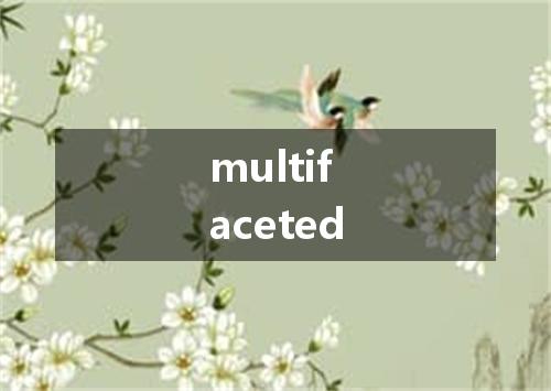 multifaceted是什么意思