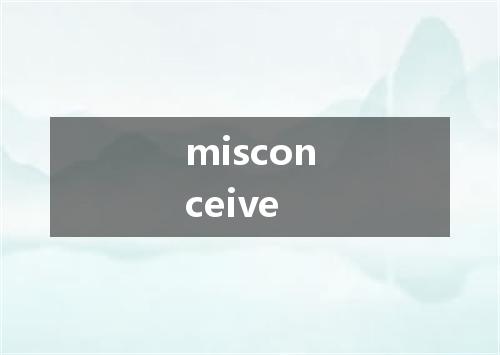 misconceive是什么意思