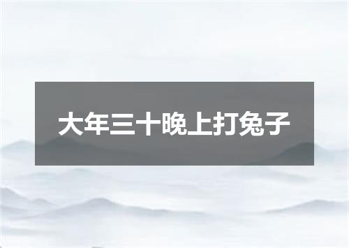 大年三十晚上打兔子