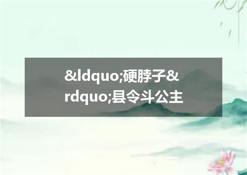 &ldquo;硬脖子&rdquo;县令斗公主