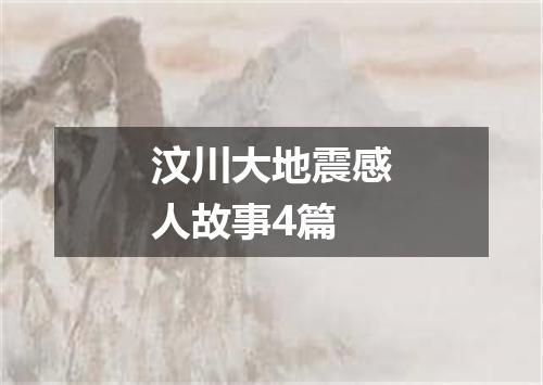 汶川大地震感人故事4篇
