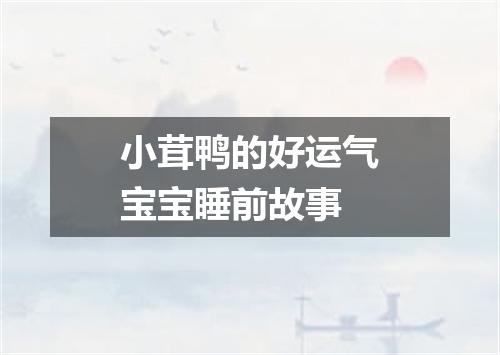 小茸鸭的好运气宝宝睡前故事