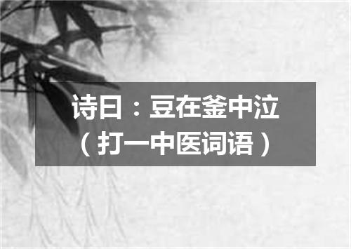 诗曰：豆在釜中泣（打一中医词语）