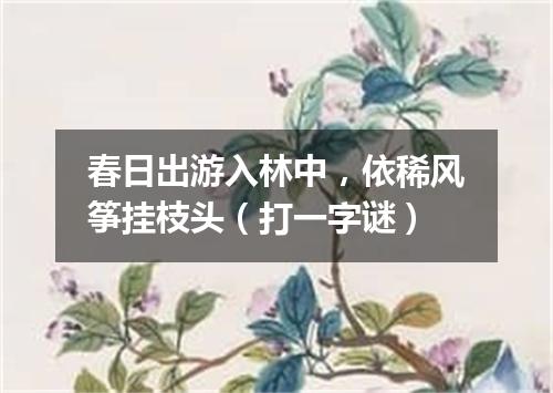 春日出游入林中，依稀风筝挂枝头（打一字谜）