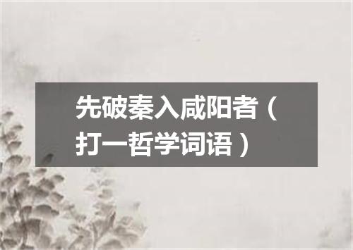 先破秦入咸阳者（打一哲学词语）