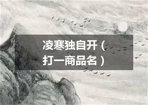 凌寒独自开（打一商品名）
