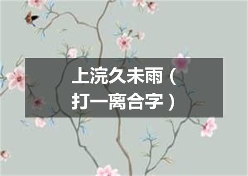 上浣久未雨（打一离合字）