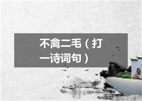 不禽二毛（打一诗词句）