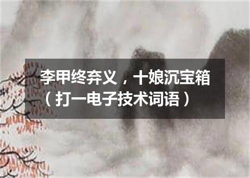 李甲终弃义，十娘沉宝箱（打一电子技术词语）