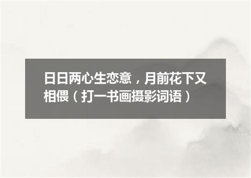 日日两心生恋意，月前花下又相偎（打一书画摄影词语）