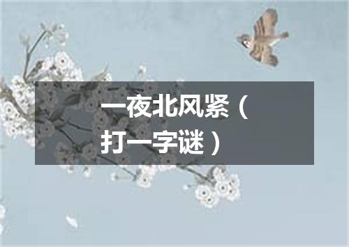 一夜北风紧（打一字谜）