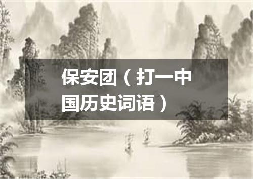 保安团（打一中国历史词语）
