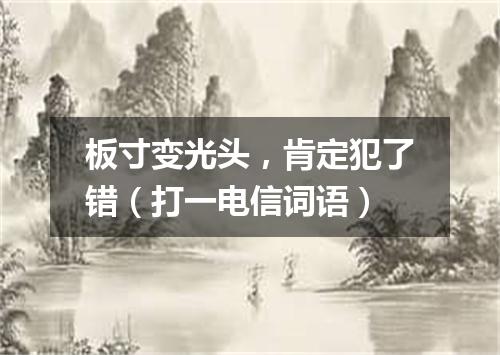 板寸变光头，肯定犯了错（打一电信词语）