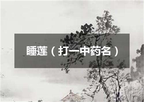 睡莲（打一中药名）