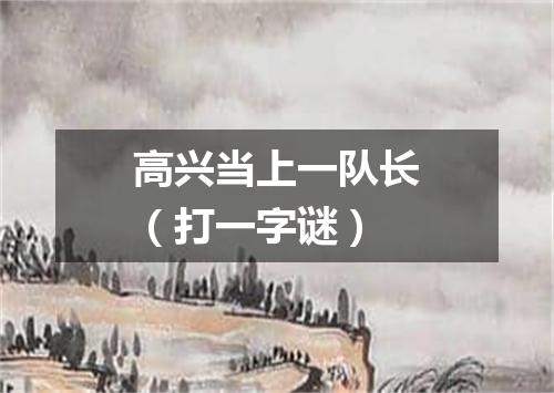 高兴当上一队长（打一字谜）