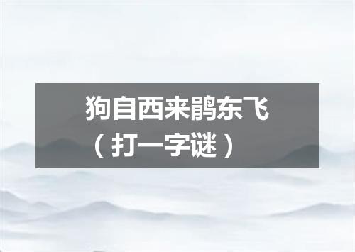 狗自西来鹃东飞（打一字谜）