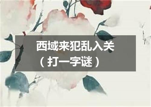 西域来犯乱入关（打一字谜）