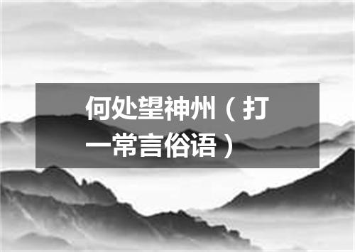 何处望神州（打一常言俗语）