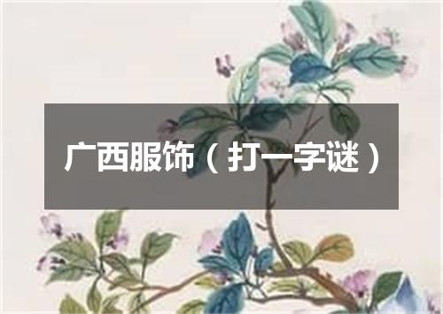 广西服饰（打一字谜）