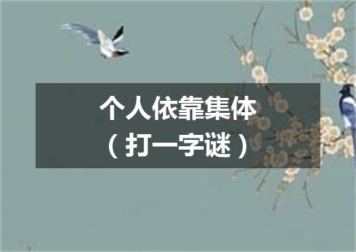 个人依靠集体（打一字谜）