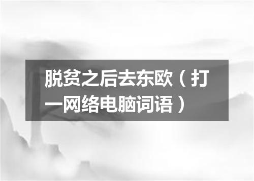 脱贫之后去东欧（打一网络电脑词语）