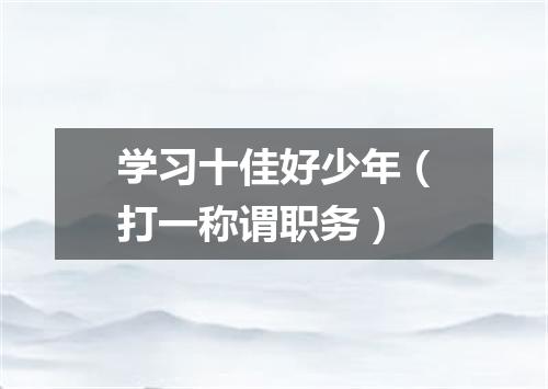 学习十佳好少年（打一称谓职务）