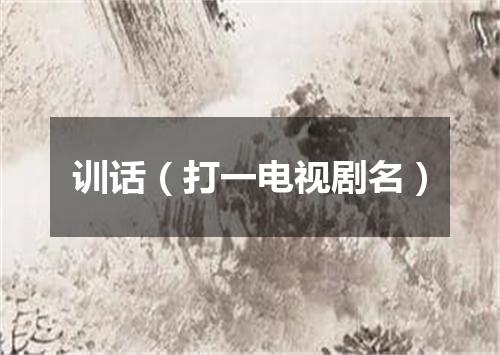 训话（打一电视剧名）