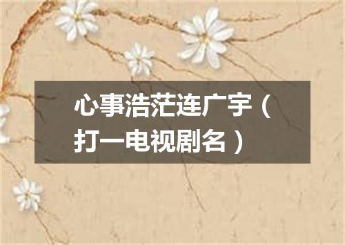 心事浩茫连广宇（打一电视剧名）