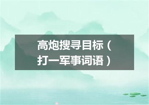 高炮搜寻目标（打一军事词语）
