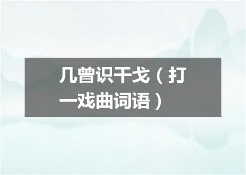 几曾识干戈（打一戏曲词语）
