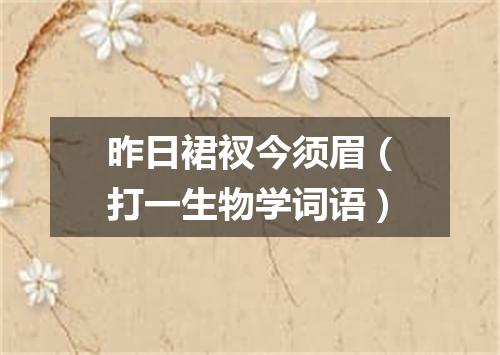 昨日裙衩今须眉（打一生物学词语）